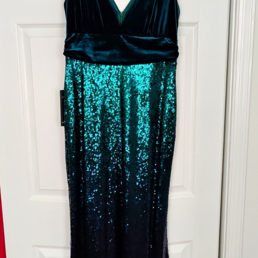 Green sequin mermaid gown